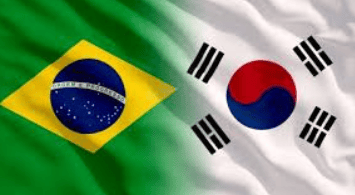 Bandeiras do Brasil e da Coreia do Sul (Foto: Shutterstock)