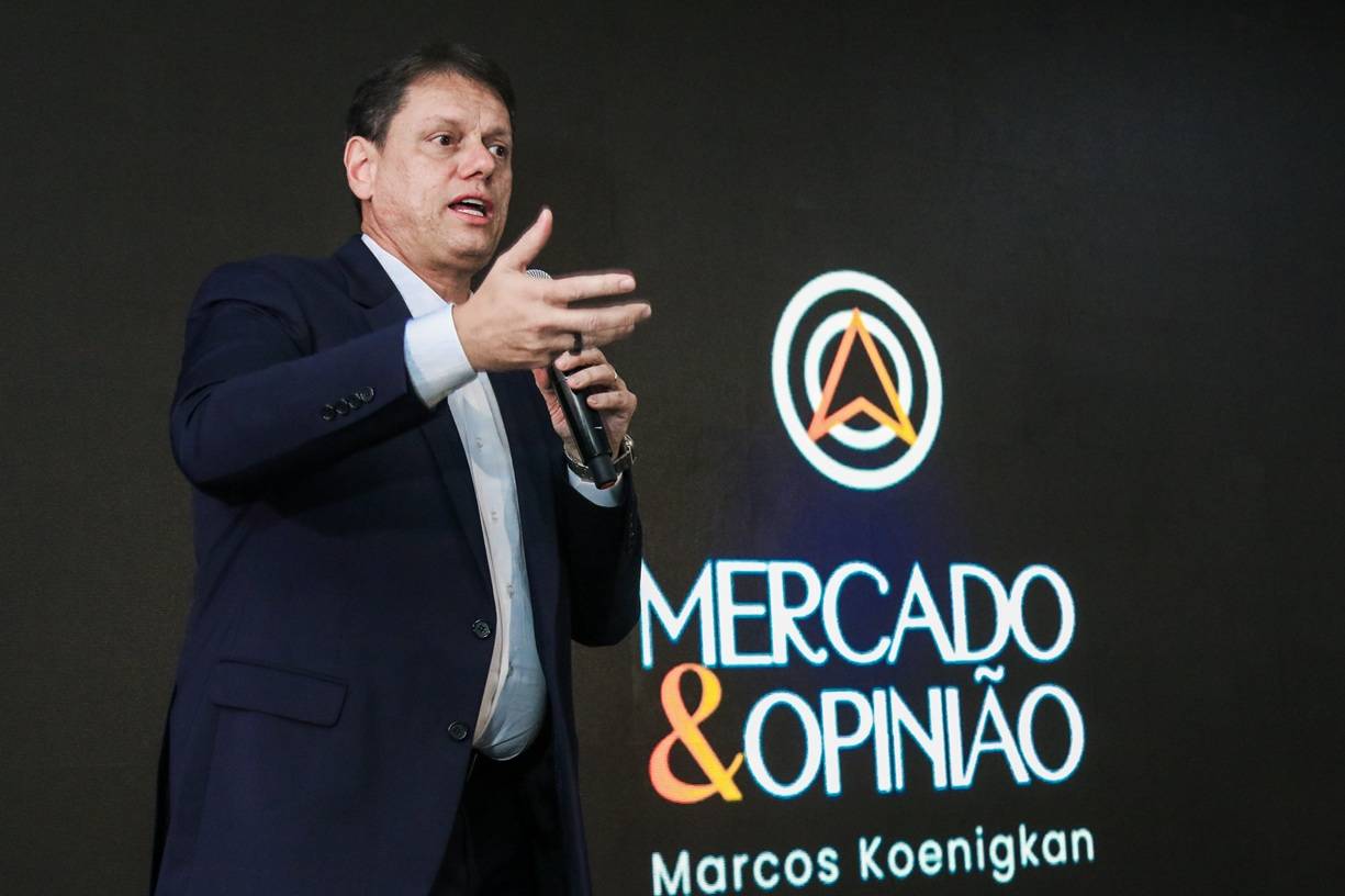 31 de março de 2026 - O governador de São Paulo, Tarcísio de Freitas (Republicanos) no encontro de empresários do grupo Mercado e Opinião. Foto: Marcos Hiroshi
