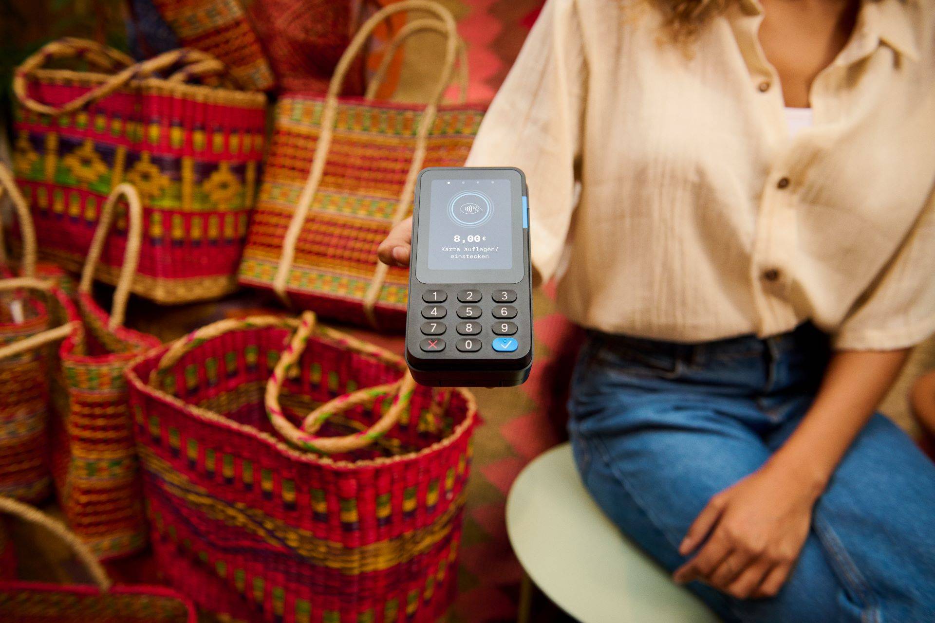 Pagamentos em máquina pelo PayPal. (Foto: Divulgação/PayPal)