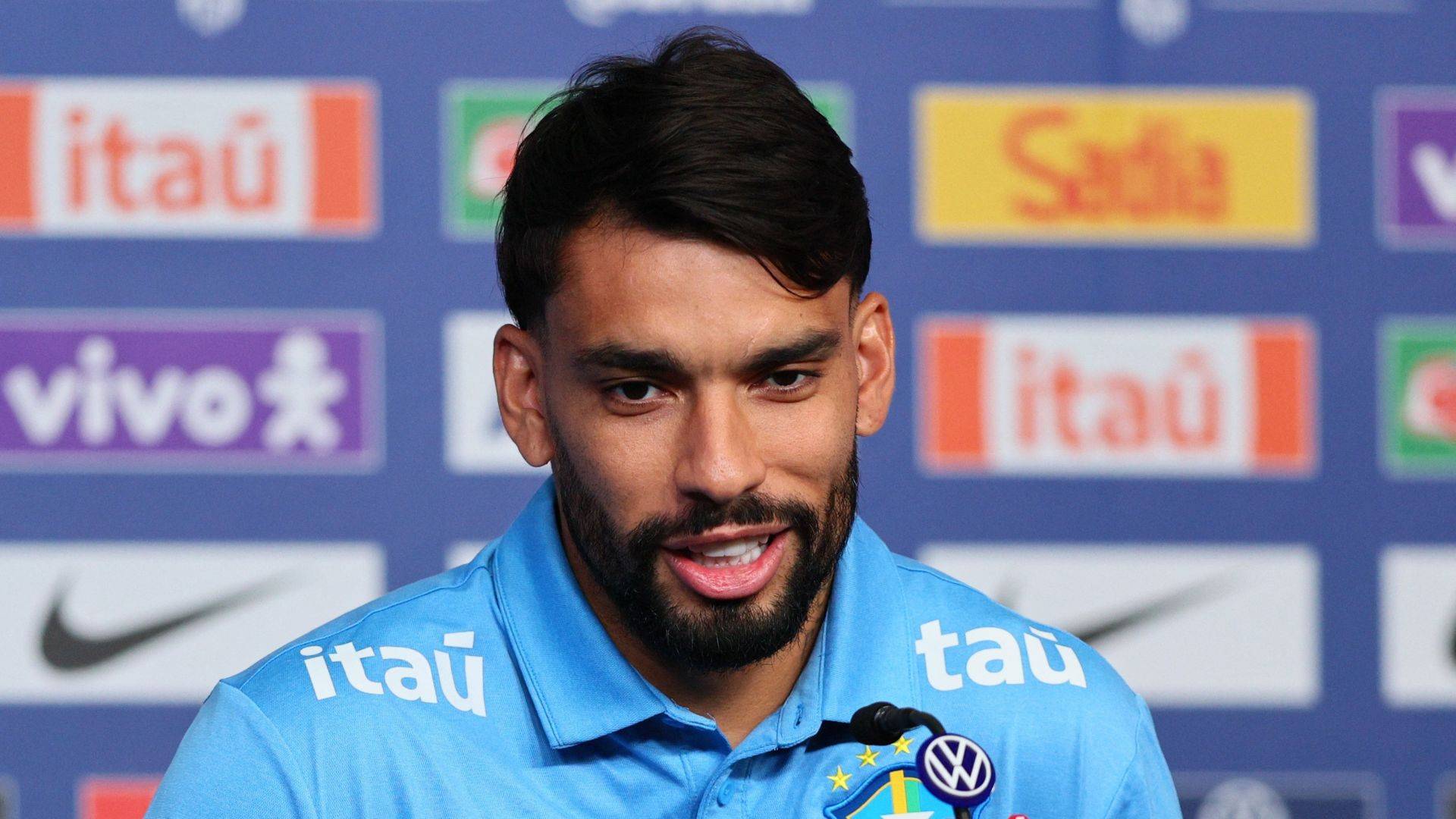 Lucas Paquetá, do Brasil, durante entrevista coletiva em 21 de junho de 2026. (Foto: IMAGN IMAGES via Reuters/Caean Couto)