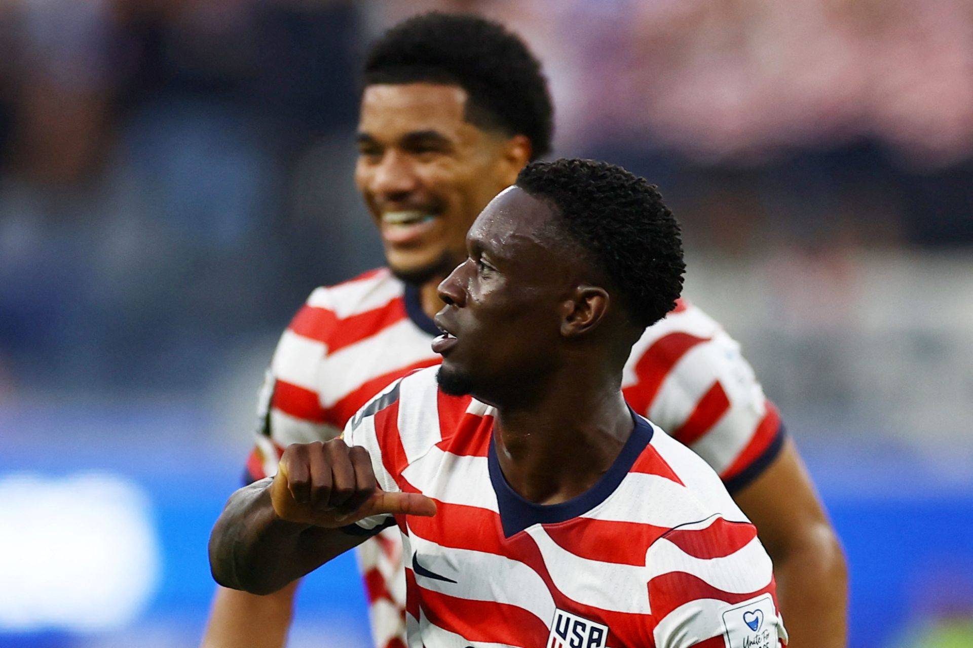 Folarin Balogun comemora gol dos EUA contra o Paraguai na Copa do Mundo (Foto: REUTERS/Matthew Childs)

