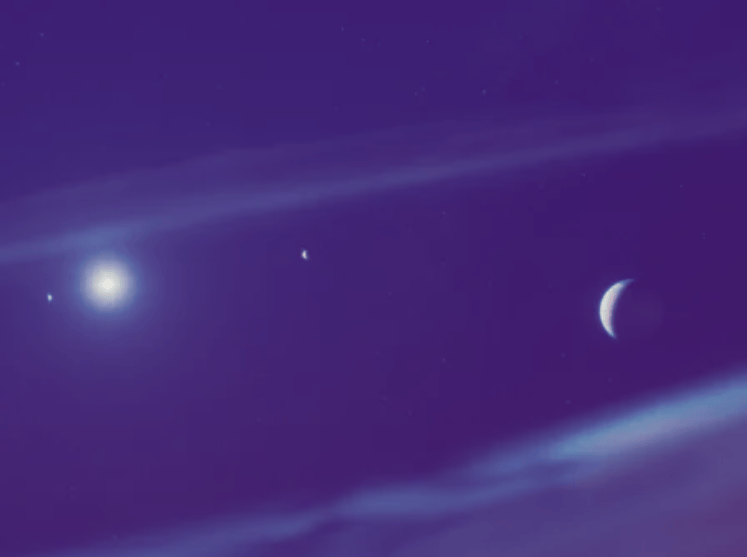 Representação artística retrata o sistema planetário Beta Pictoris com o exoplaneta gigante recém-descoberto, Beta Pictoris