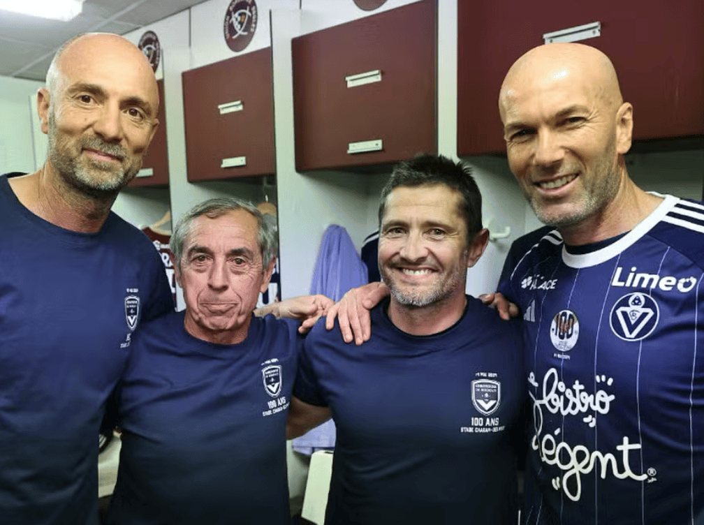 Jogo festivo do Bordeaux reúne estrelas como Zinédine Zidane — Foto: Reprodução/Instagram
